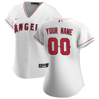 womens nike white los angeles angels home replica custom je